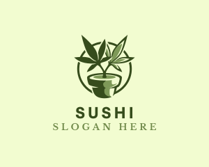 Organic Marijuana Plant logo design