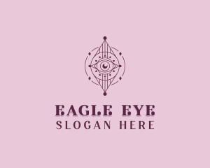 Celestial Eye Moon logo design