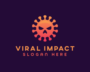 Infection - Orange Virus Skull logo design