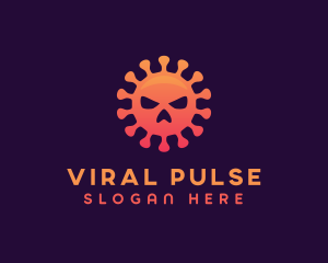 Virus - Orange Virus Skull logo design