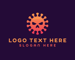 Viral - Germ Virus Skull logo design