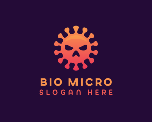 Microbiology - Germ Virus Skull logo design
