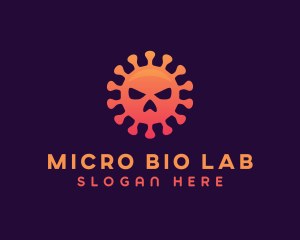 Microbiologist - Germ Virus Skull logo design