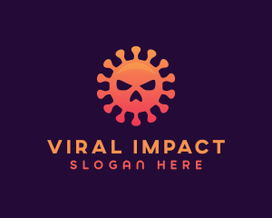 Contagion - Germ Virus Skull logo design