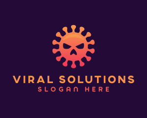 Virology - Germ Virus Skull logo design