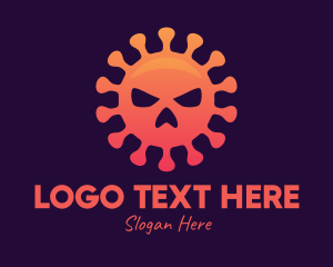 Dead - Orange Virus Skull logo design