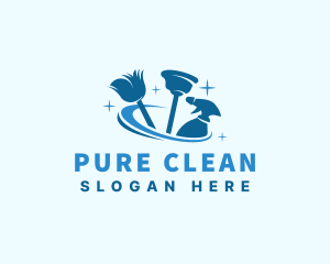 Cleaning Maintenance Housekeeping logo design