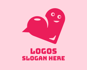 Cartoon - Love Message Chat logo design