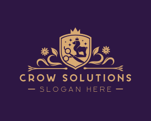 Royal Crow Dog Grooming logo design