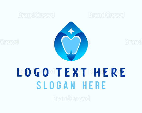 Dental Tooth Droplet Logo