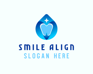 Dental Tooth Droplet logo design