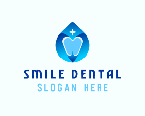 Dental Tooth Droplet logo design