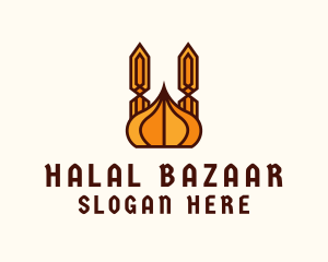 Geometric Mosque Dome logo design