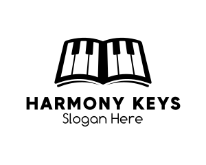 Piano - Piano Music Lessons Book logo design