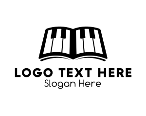 Education - Piano Music Lessons Book logo design