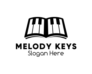 Piano - Piano Music Lessons Book logo design