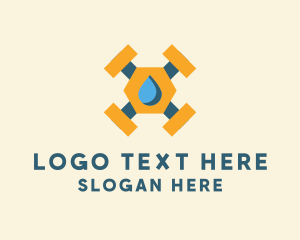 Pipe - Water Drop Machine logo design