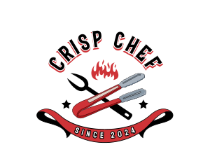 Grilling Smoked Tong Fork logo design