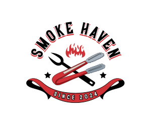 Grilling Smoked Tong Fork logo design