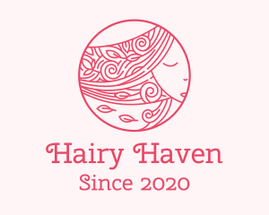 Pink Hair Hairdresser  logo design