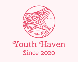 Youth - Pink Hair Hairdresser logo design