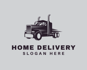 Transport Truck Courier logo design