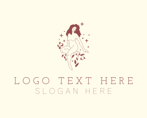 Flawless - Leaf Sparkle Wellness Lady logo design