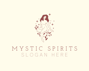 Leaf Sparkle Wellness Lady logo design