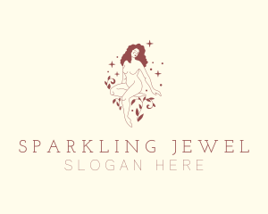 Leaf Sparkle Wellness Lady logo design