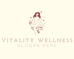 Leaf Sparkle Wellness Lady logo design