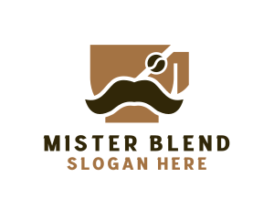 Mister - Coffee Cup Mustache logo design