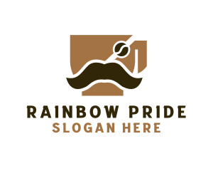 Gay - Coffee Cup Mustache logo design