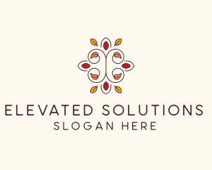 Ornamental Autumn Leaves logo design