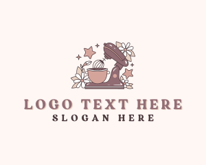 Patisserie - Stand Mixer Floral Pastry logo design