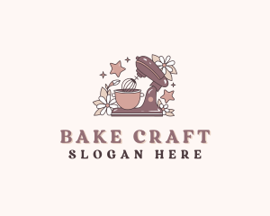 Stand Mixer Floral Pastry logo design