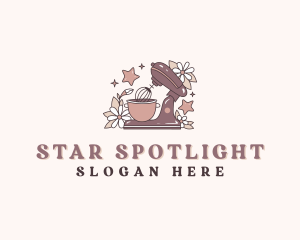 Stand Mixer Floral Pastry logo design