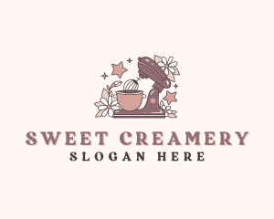 Stand Mixer Floral Pastry logo design