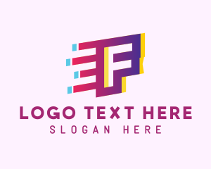 Glitchy - Speedy Letter F Motion logo design