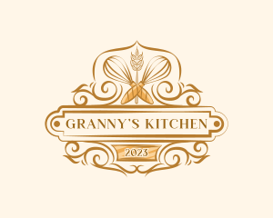 Kitchen Whisk Pastry logo design