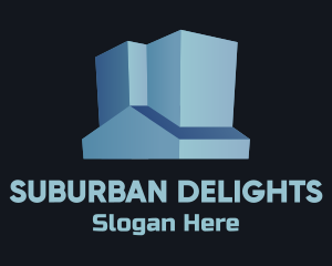 Suburban - Blue House Building Realtor logo design