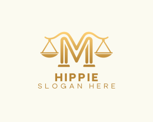 Justice - Lawyer Scale Letter M logo design