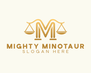 Lawyer Scale Letter M logo design