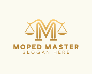 Lawyer Scale Letter M logo design