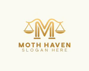 Lawyer Scale Letter M logo design