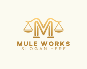 Lawyer Scale Letter M logo design