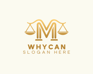 Legal Advice - Lawyer Scale Letter M logo design
