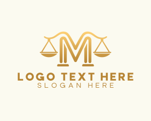 Law - Lawyer Scale Letter M logo design