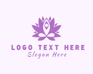 Purple - Flower Yoga Instructor logo design