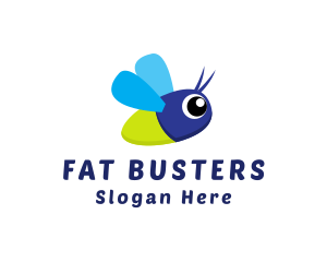 Fat - Baby Insect Flying logo design