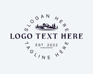 Hiker - Mountain Valley Trek logo design